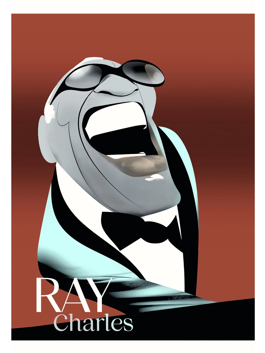 Ray Charles Poster Luis Grañena